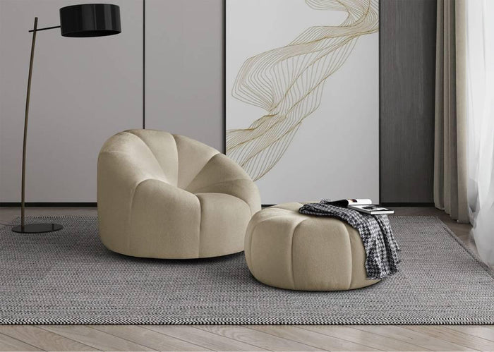 NADUVI Collection Fauteuil met poef Plush