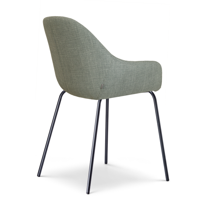 Nolon Nora-Mae Eetkamerstoel Saliegroen - Armleuning - Zwarte Poten