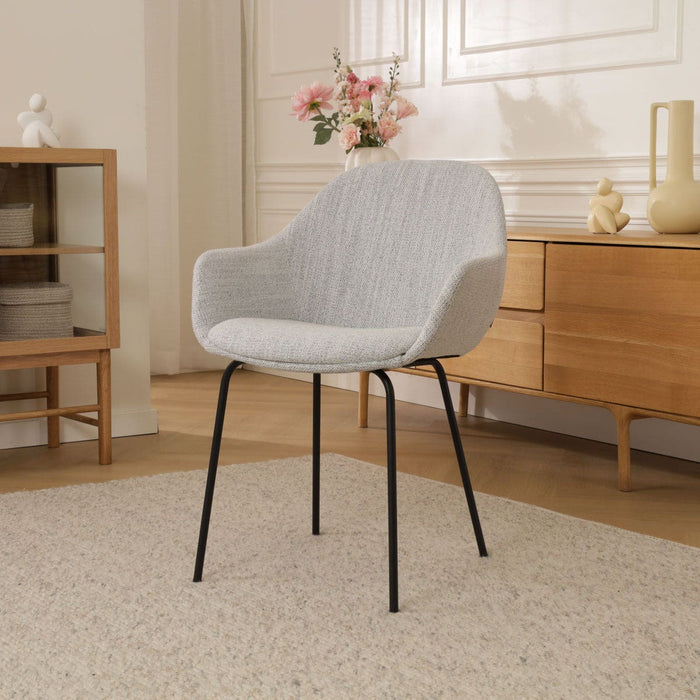 Nolon Nora-Mae Eetkamerstoel Beige Gemêleerd - Armleuning - Zwarte