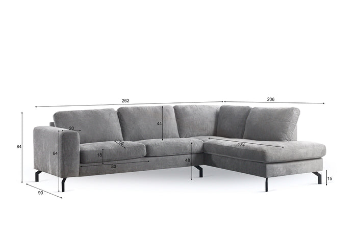 Giga Meubel - 3-Zits Hoekbank Perfect Harmony Grijs Rechts