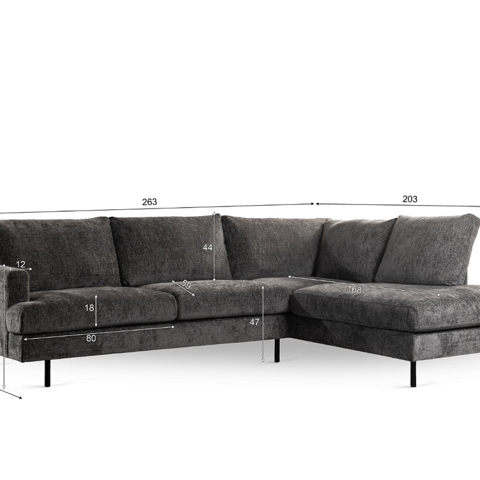 Giga Meubel - 3-Zits Hoekbank Haga Antraciet Rechts