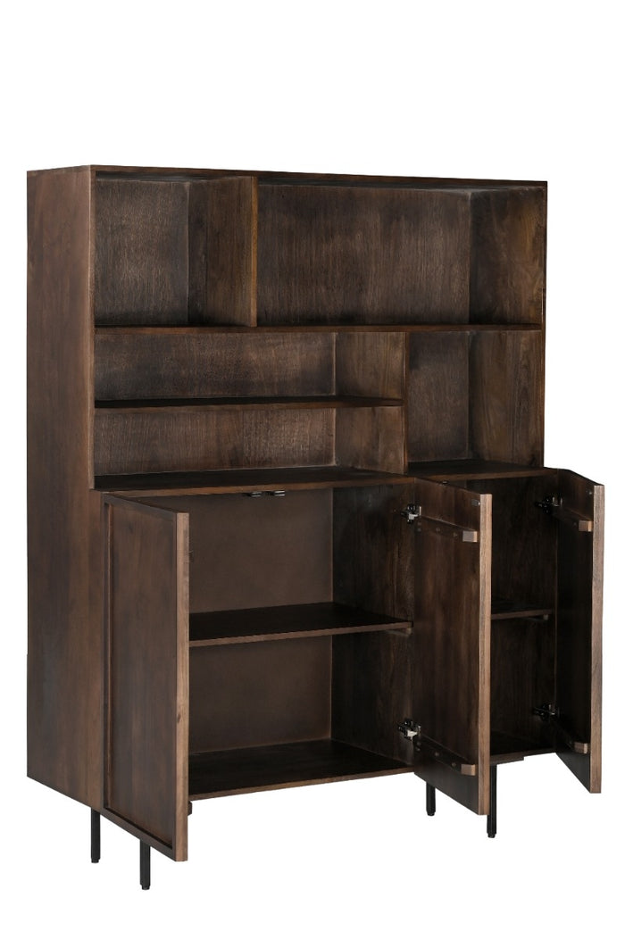 Livingfurn - Buffetkast Bruin Mangohout - 135x45x170cm - Elan