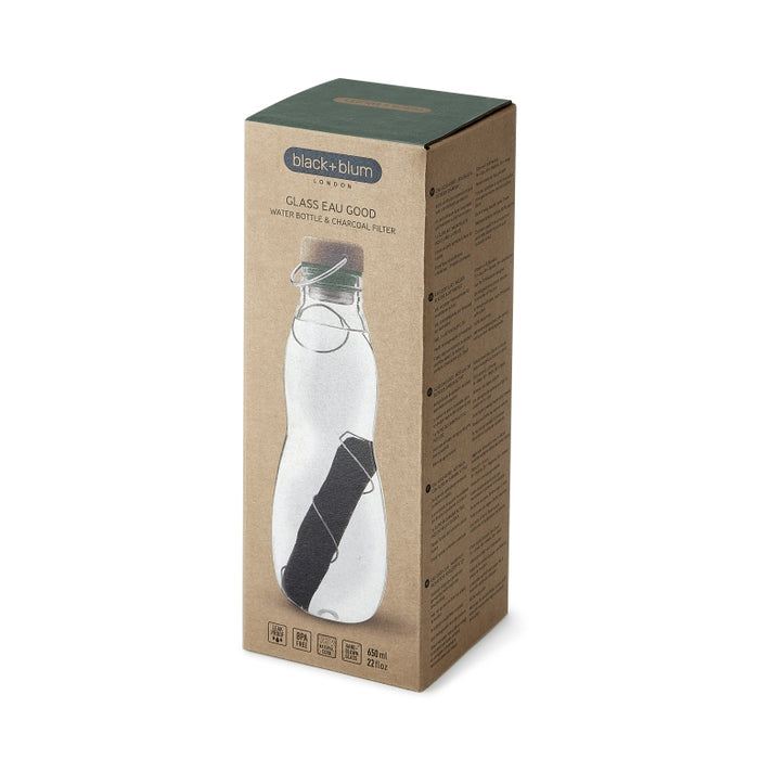 Black+Blum Eau Good Glazen Waterfles - 650ml - Groen