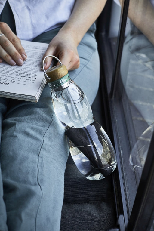 Black+Blum Eau Good Glazen Waterfles - 650ml - Groen