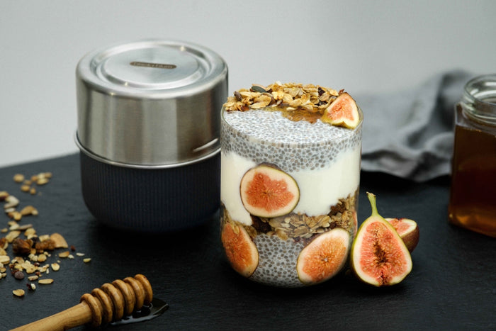 Black+Blum Glazen Lunchbox - Pot - 450ml - Grijs