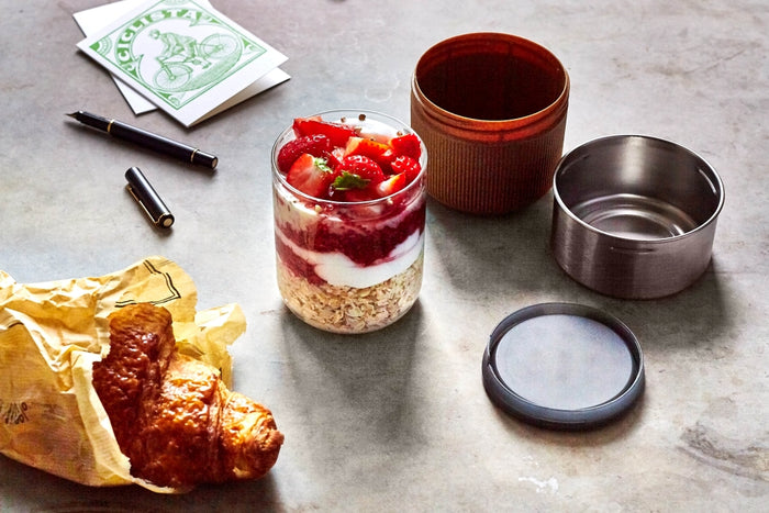 Black+Blum Glazen Lunchbox - Pot - 450ml - Bruin