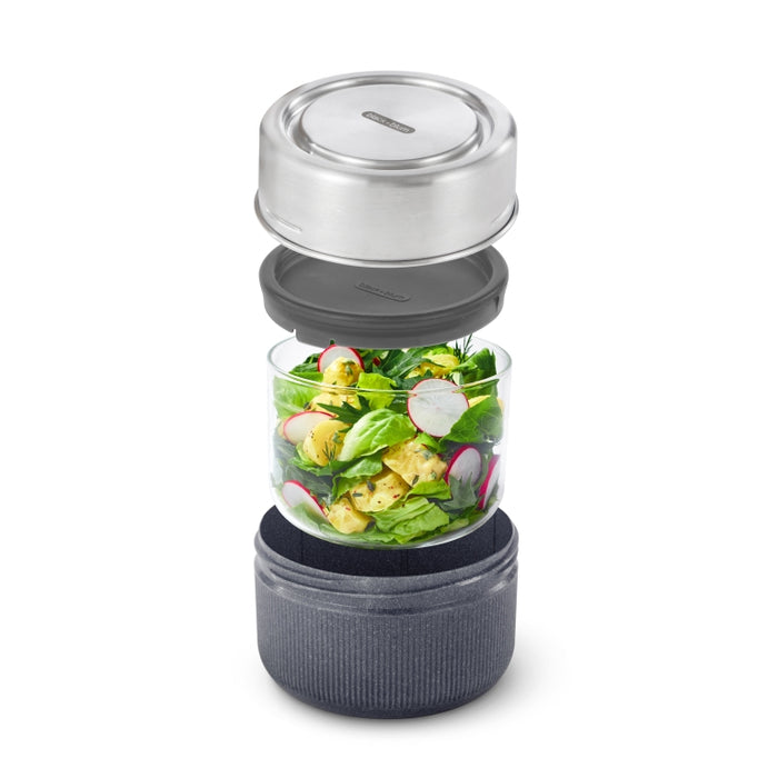 Black+Blum Glazen Lunchbox - Pot - 600ml - Grijs