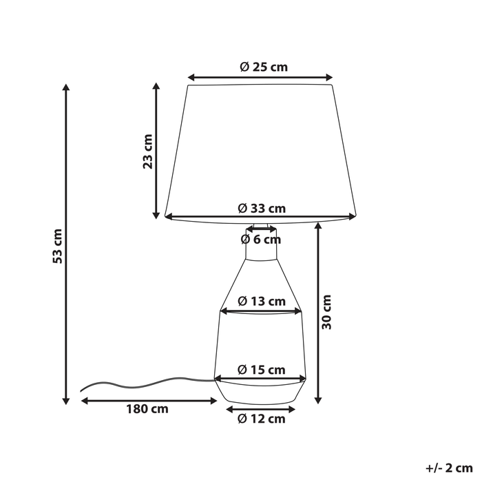 Beliani - LAMBRE - Tafellamp - Wit - Keramiek