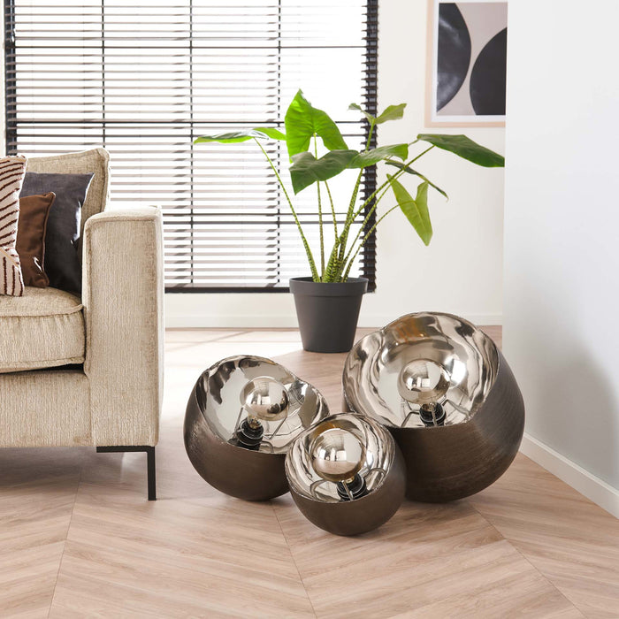 Giga Meubel - Tafellamp Mirror Ø28cm Zwart Nikkel