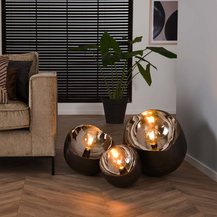 Giga Meubel - Tafellamp Mirror Ø28cm Zwart Nikkel