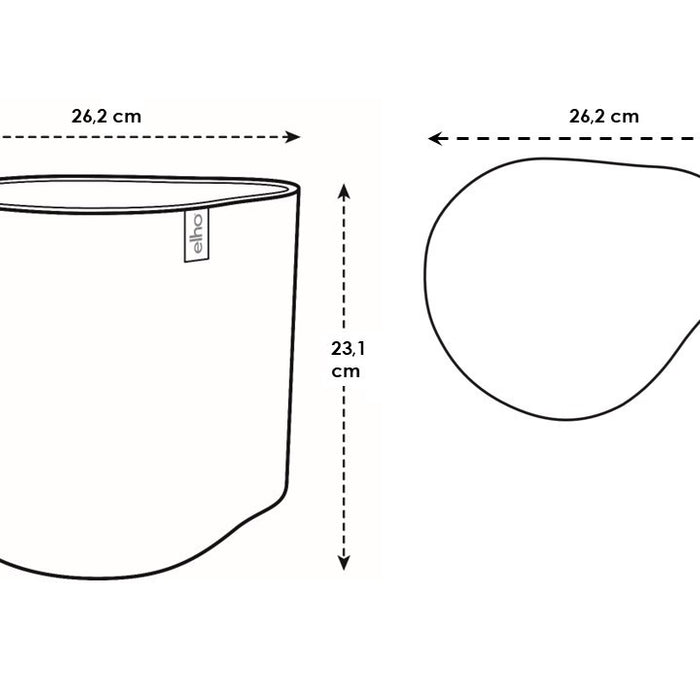 Elho Eden 25 - Linnen wit - L 26 x B x H 23 cm - Binnen en Buiten - 100% gerecycled