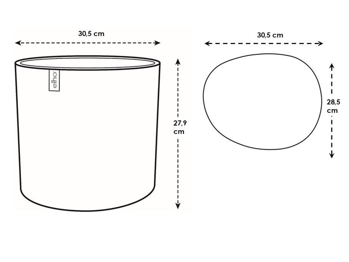 Elho Eden 30 - Linnen wit - L 31 x B x H 28 cm - Binnen en Buiten - 100% gerecycled