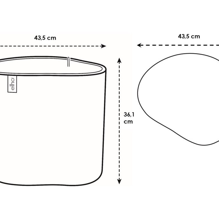 Elho Eden Aquacare Low 40 - Zacht taupe - L 44 x B x H 35 cm - Binnen en Buiten - 100% gerecycled