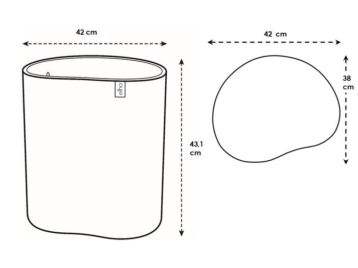 Elho Eden Aquacare Medium 40 - Linnen wit - L 42 x B x H 42 cm - Binnen en Buiten - 100% gerecycled