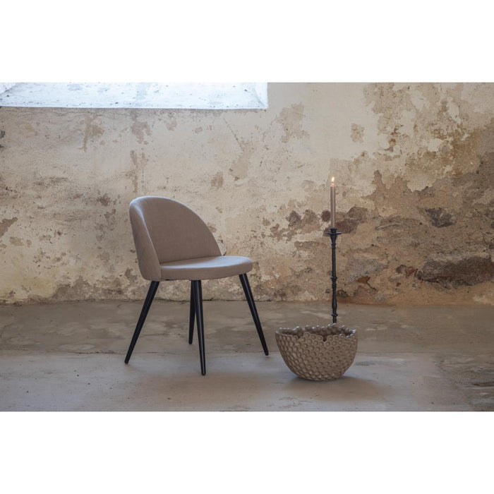 Svea - Zako eetkamerstoel - ruitpatroon - linnnenlook - beige