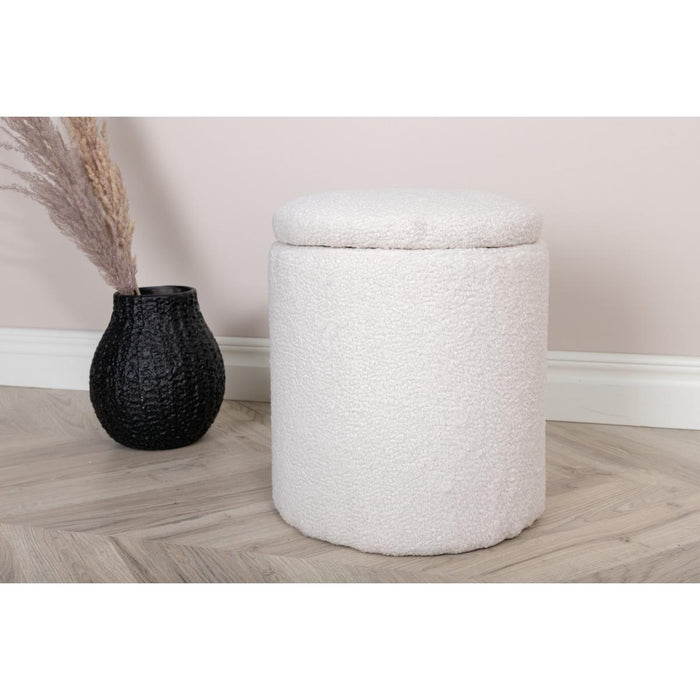 Svea - Zara poef - teddy - wit