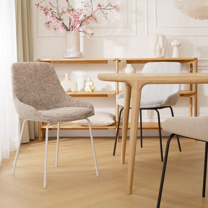 Nolon Nora-Isa Eetkamerstoel Bruin - Stof - Zwart Onderstel