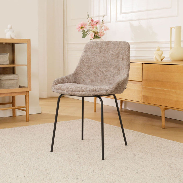 Nolon Nora-Isa Eetkamerstoel Bruin - Stof - Zwart Onderstel