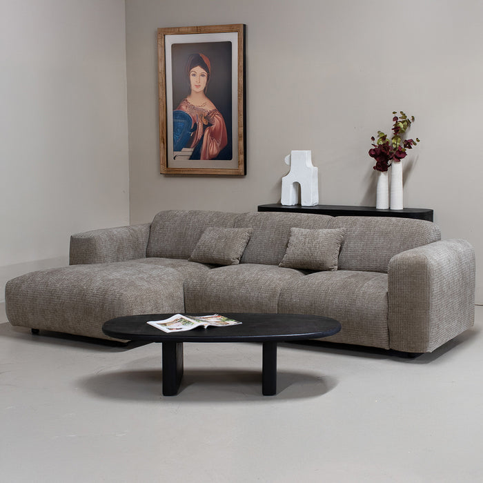 Giga Meubel - Chaise Longue Bank Taupe - Ottomane Links - Dijon