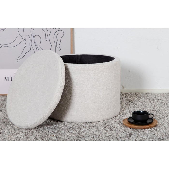 Svea - Blaze poef - teddy - wit