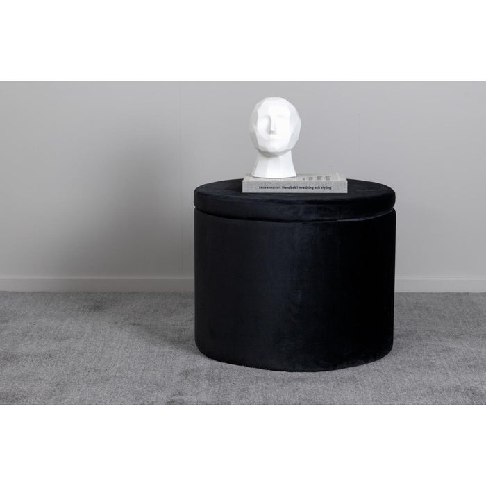 Svea - Blaze poef - velvet - zwart