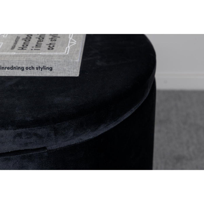 Svea - Blaze poef - velvet - zwart