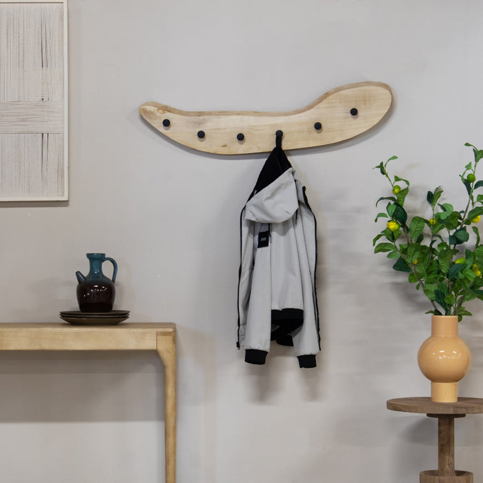 Giga Meubel - Kapstok Naturel Mangohout - 6 Haken - 100cm - Mirthe