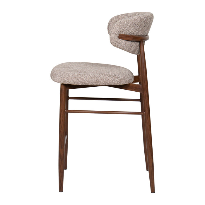 Giga Meubel - Barstoel Taupe - Stof|Metaal - Alexia - Set van 2