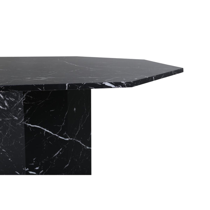 Svea - Lino ronde eettafel - ø110 cm - marmer - zwart