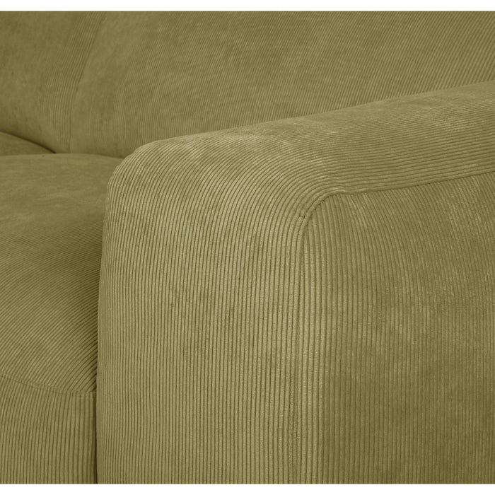 by fonQ Wonder 3-zits Hoekbank met Chaise Longue Links - Rib - Mosgroen