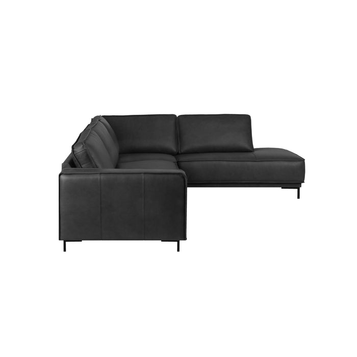 by fonQ Brisk Hoekbank Rechts - Buffelleer - Zwart