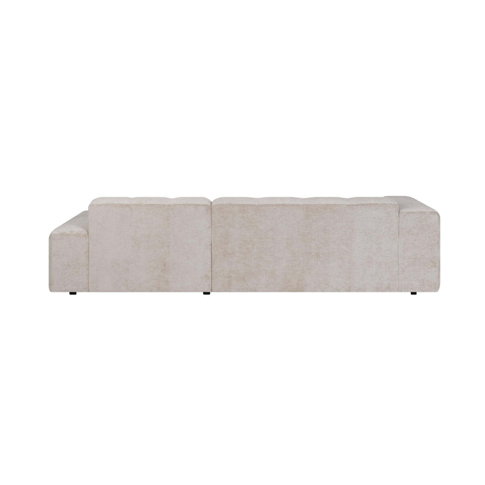 by fonQ Plume 3-zits Hoekbank met Chaise Longue Rechts - Chenille - Beige