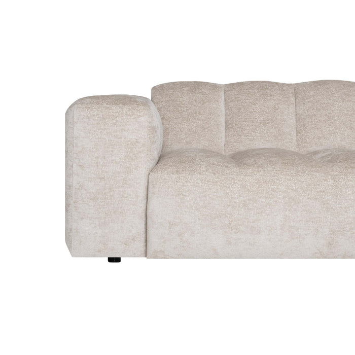 by fonQ Plume 3-zits Hoekbank met Chaise Longue Rechts - Chenille - Beige