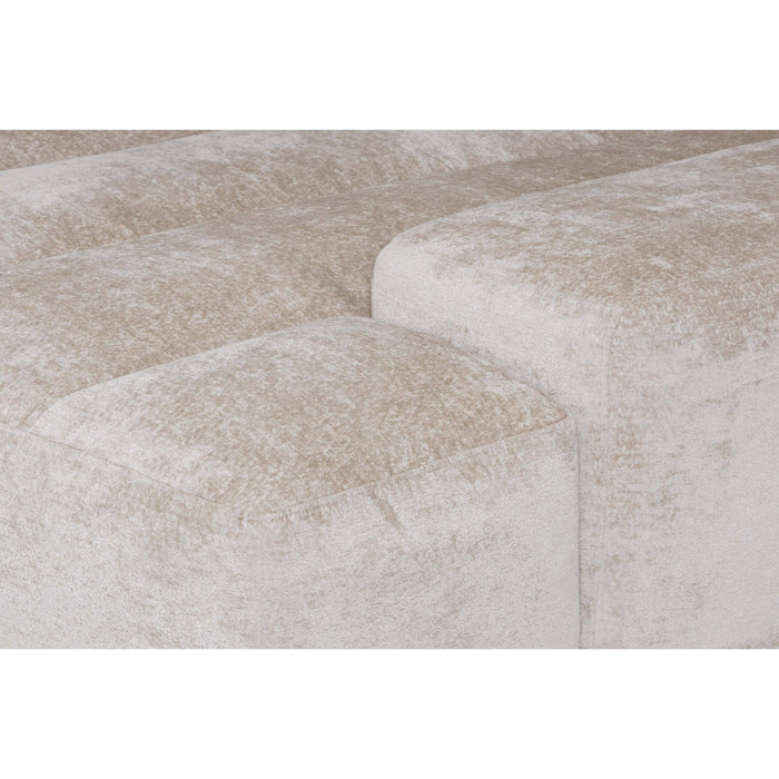 by fonQ Plume 3-zits Hoekbank met Chaise Longue Rechts - Chenille - Beige