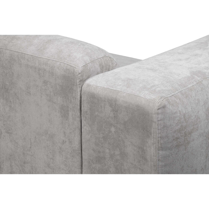 by fonQ Wonder 5-zits Hoekbank met Chaise Longue Rechts - Rib - Grijs