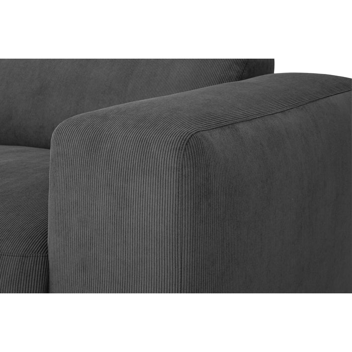 by fonQ Wonder 5-zits Hoekbank Rechts - Open Eind - Rib - Antraciet