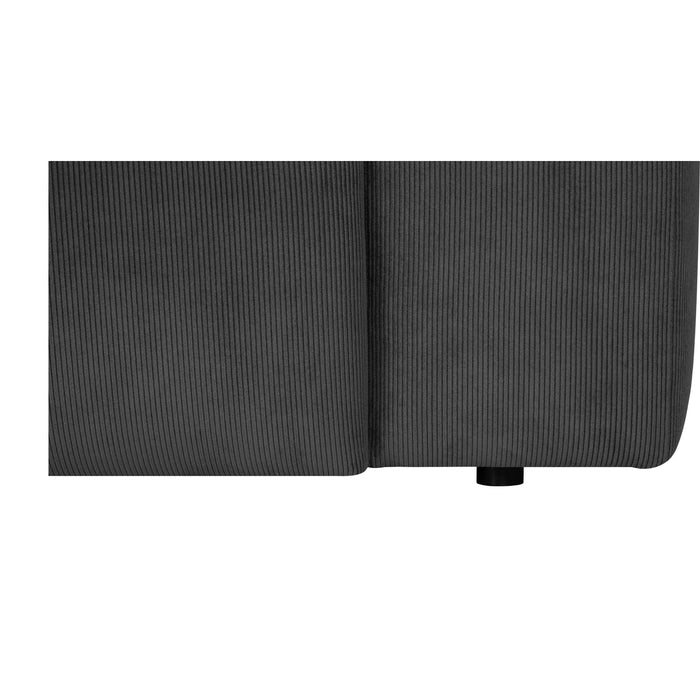 by fonQ Wonder 5-zits Hoekbank Rechts - Open Eind - Rib - Antraciet