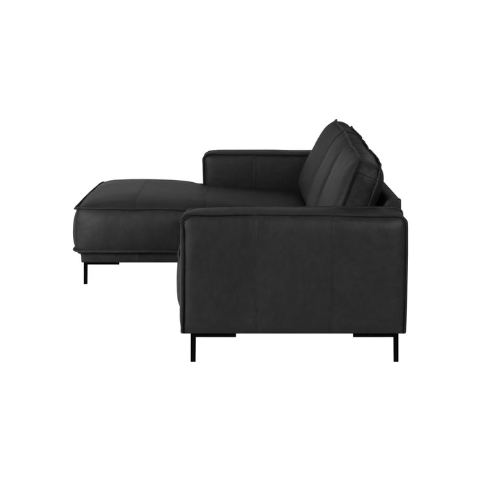 by fonQ Brisk Hoekbank met Chaise Longue Links - Buffelleer - Zwart
