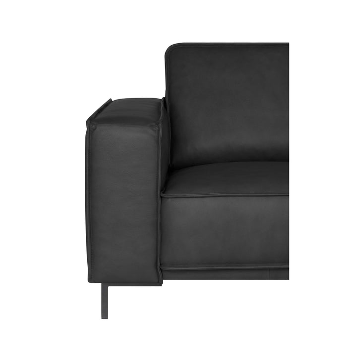 by fonQ Brisk Hoekbank met Chaise Longue Rechts - Buffelleer - Zwart
