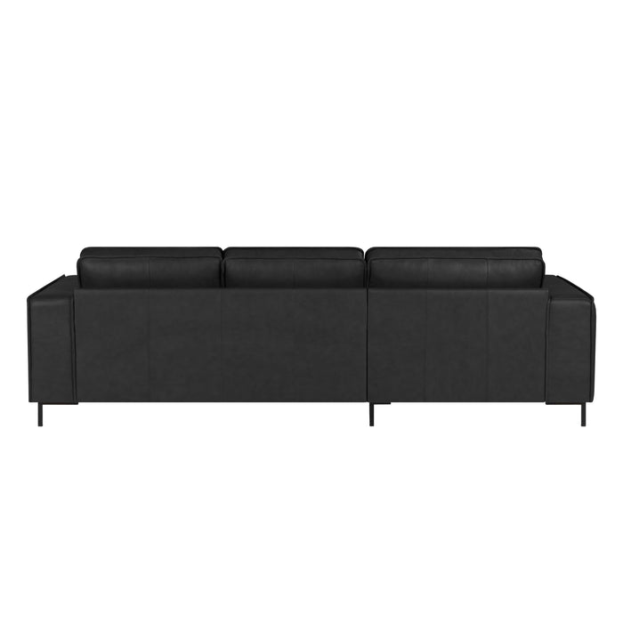 by fonQ Brisk Hoekbank met Chaise Longue Links - Buffelleer - Zwart