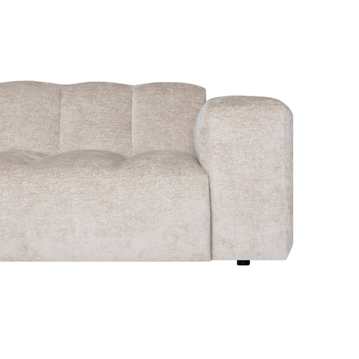 by fonQ Plume 3-zits Hoekbank met Chaise Longue Links - Chenille - Beige