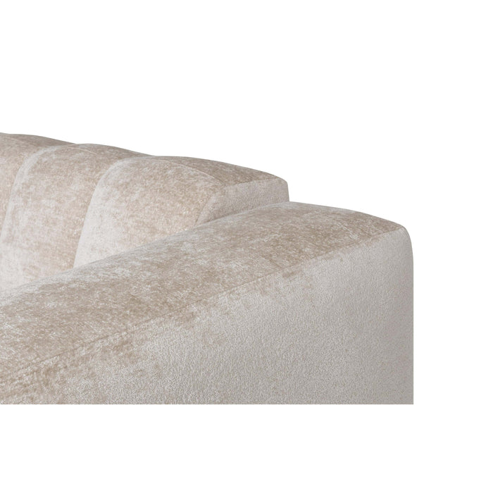 by fonQ Plume 3-zits Hoekbank met Chaise Longue Links - Chenille - Beige