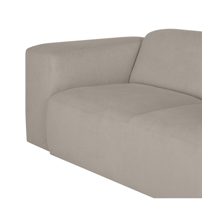 by fonQ Wonder 4-zits Hoekbank Rechts - Open Eind - Rib - Beige