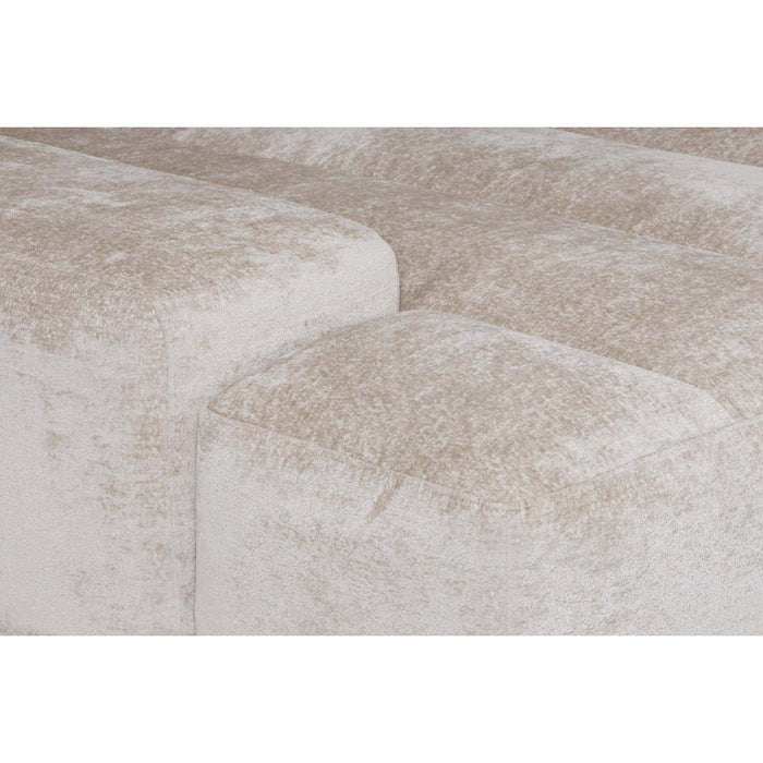 by fonQ Plume 3-zits Hoekbank met Chaise Longue Links - Chenille - Beige