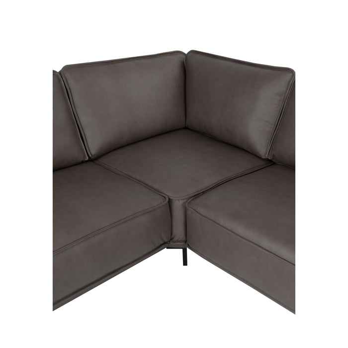 by fonQ Brisk Hoekbank Links - Buffelleer - Donkerbruin