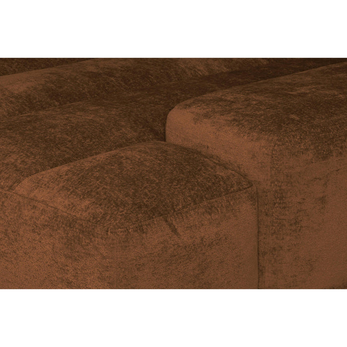 by fonQ Plume 3-zits Hoekbank met Chaise Longue Rechts - Chenille - Terra