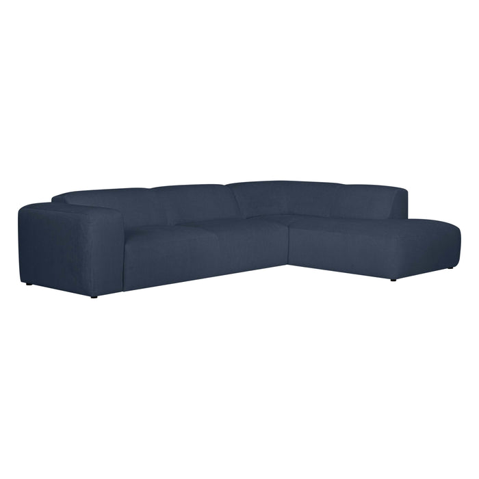 by fonQ Wonder 5-zits Hoekbank Rechts - Open Eind - Rib - Navy