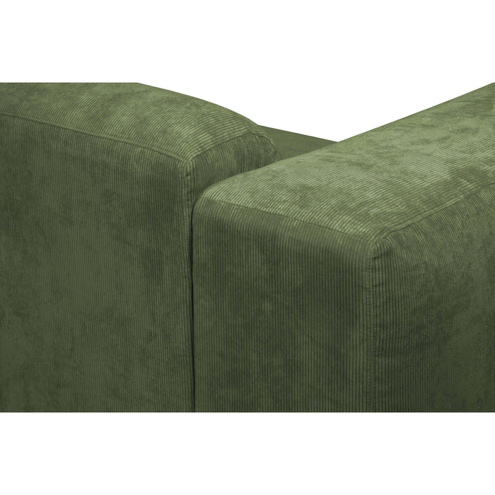 by fonQ Wonder 3-zits Hoekbank met Chaise Longue XL Rechts - Rib - Mosgroen