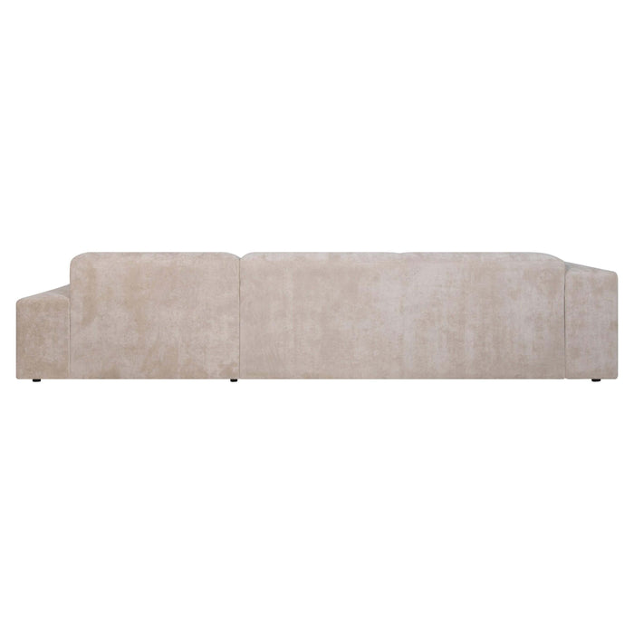 by fonQ Wonder 5-zits Hoekbank met Chaise Longue Rechts - Rib - Beige