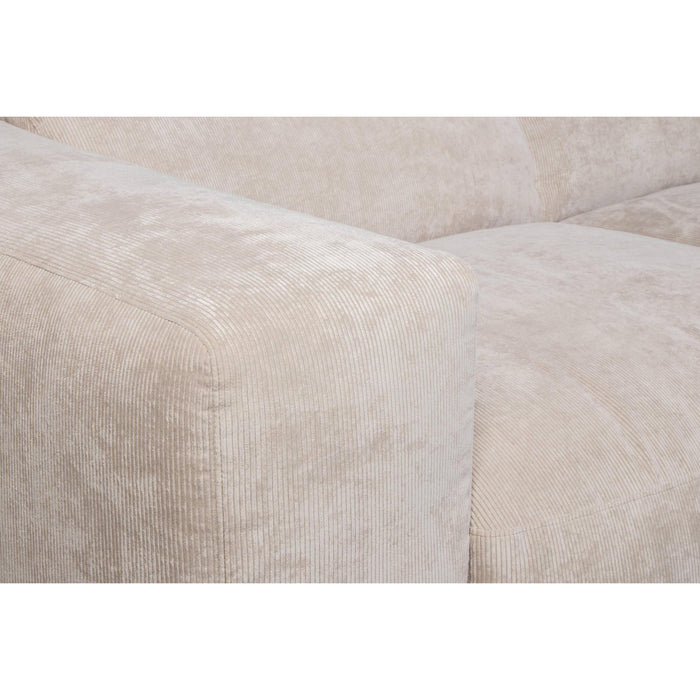 by fonQ Wonder 5-zits Hoekbank met Chaise Longue Rechts - Rib - Beige